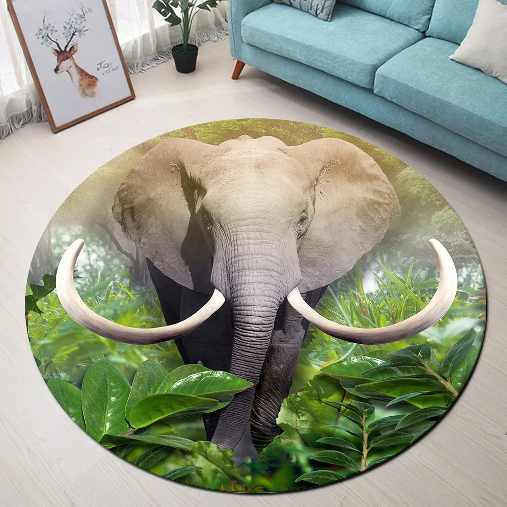 3D Elephant in the jungle Round Carpet for Baby Kids Home Living Room Wild Animals Bedroom Cushion Area Rug Bathroom Floor Mat
3D Elephant in the jungle Round Carpet for Baby Kids Home Living Room Wild Animals Bedroom Cushion Area Rug Bathroom Floor Mat