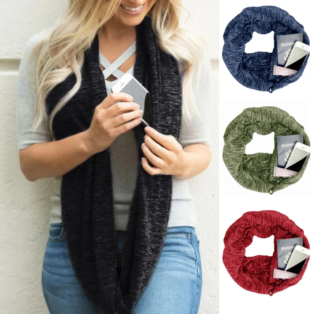 Women Solid Winter Convertible Infinity Scarf Pocket Loop Zipper Pocket Scarves Floral Striped Printed Contrast Color Wrap
Women Solid Winter Convertible Infinity Scarf Pocket Loop Zipper Pocket Scarves Floral Striped Printed Contrast Color Wrap