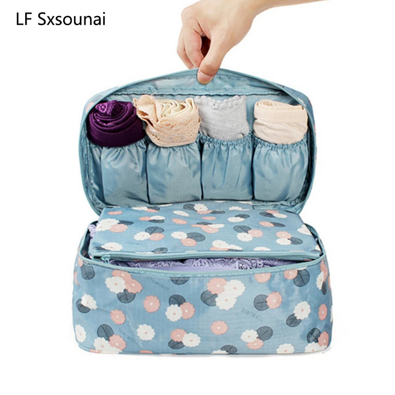 LF Sxsounai дорожные аксессуары женская сумка для хранения с синими цветами нижнего