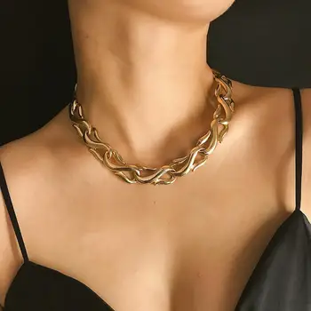 Rongho Vintage Metal S chain chokers necklaces for women Gold chain necklace Punk jewelry Gothic femme colliers necklace
Rongho Vintage Metal S chain chokers necklaces for women Gold chain necklace Punk jewelry Gothic femme colliers necklace