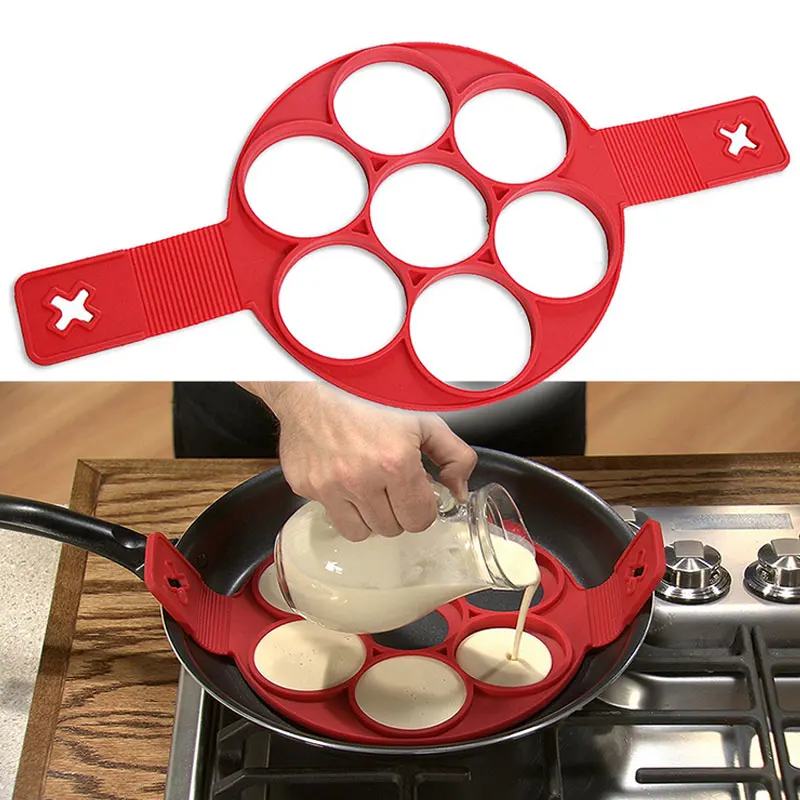 

Fried Egg Silicon Pancake Mold Circular Fried Eggs Forms Fantastic Non-Stick Flippin Pancake Maker Omelette Mold Kitchen tools