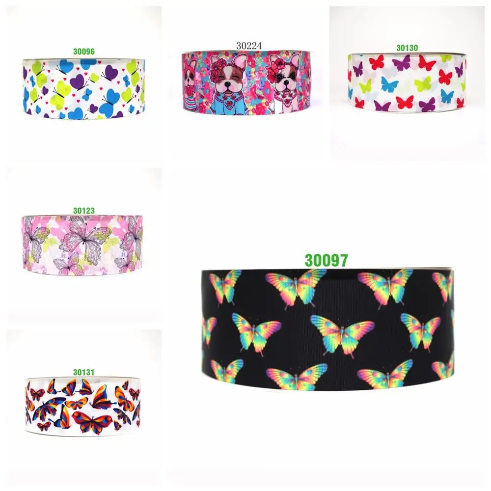 Бесплатная доставка 50 ярдов Цветок печатных grosgrain ленты 30097 | Дом и сад