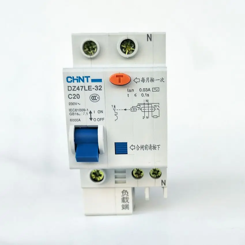 CHINT DZ47LE-32 1P + N C20A 30mA прерыватель цепи при утечке на землю/автоматический выключатель с остаточным током
CHINT DZ47LE-32 1P + N C20A 30mA прерыватель цепи при утечке на землю/автоматический выключатель с остаточным током