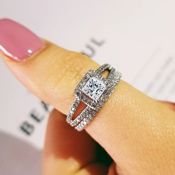 2019 new luxury princess original 925 sterling silver wedding ring set for women lady anniversary gift jewelry wholesale R5152
2019 new luxury princess original 925 sterling silver wedding ring set for women lady anniversary gift jewelry wholesale R5152