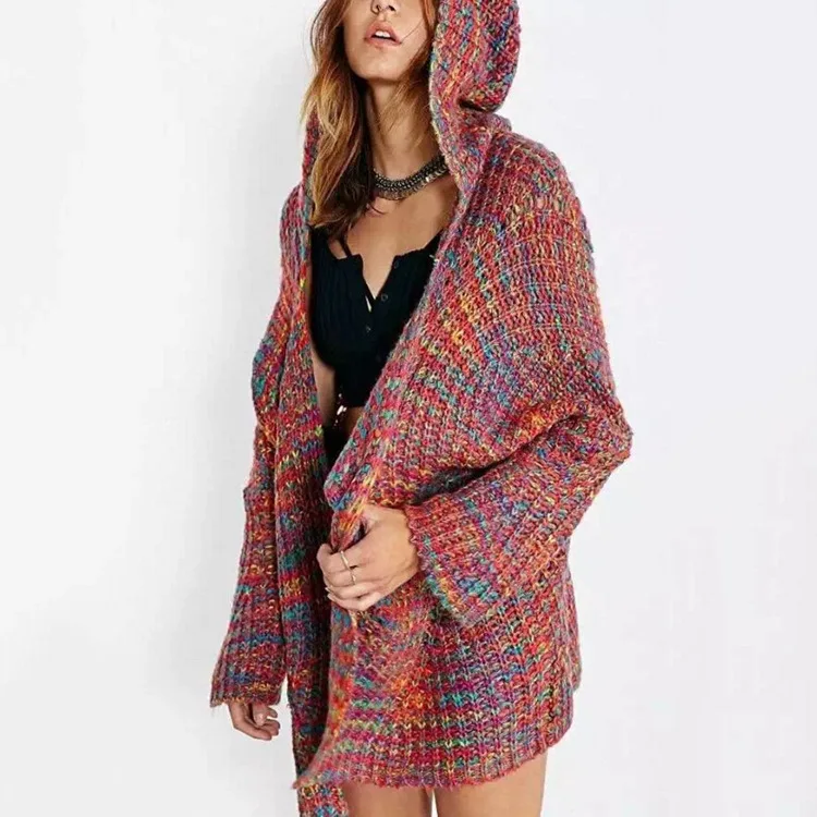 Women Casual Sweater Loose Colour Hooded Casaco Cardigan Medium Long Knitted Spring Autumn Sweaters Muejr Pull Femme Cardigans
Women Casual Sweater Loose Colour Hooded Casaco Cardigan Medium Long Knitted Spring Autumn Sweaters Muejr Pull Femme Cardigans
