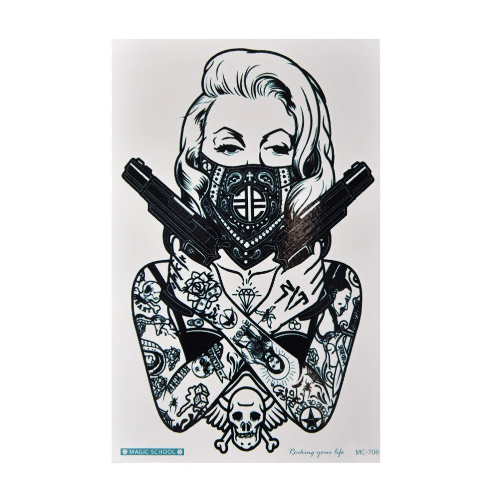 1Pc Cool Large Arm Body Art Tattoos Sticker Waterproof Girl With Guns Temporary Tattoo 190*120mm
1Pc Cool Large Arm Body Art Tattoos Sticker Waterproof Girl With Guns Temporary Tattoo 190*120mm