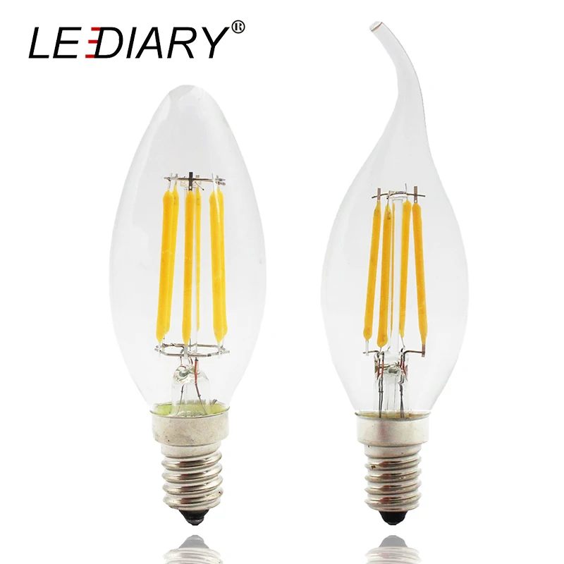 LEDIARY 5PCS High Lumen Dimmable C35 E14 LED Filament Candle Bulb Retro Edison LED E14 Clear Lamp 2W/4W/6W 220V Cold/Warm White
LEDIARY 5PCS High Lumen Dimmable C35 E14 LED Filament Candle Bulb Retro Edison LED E14 Clear Lamp 2W/4W/6W 220V Cold/Warm White