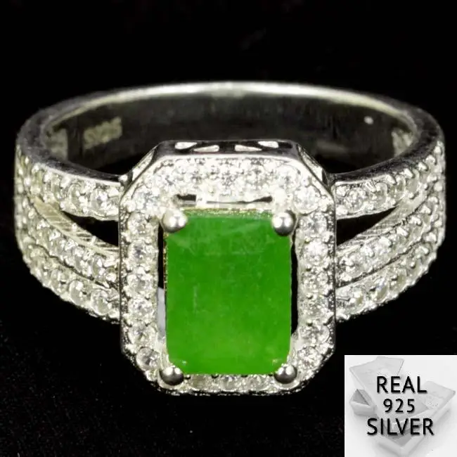 4.7g Real 925 Solid Sterling Silver Real Green Emerald CZ SheType Rings US 7.25# 15x10mm
4.7g Real 925 Solid Sterling Silver Real Green Emerald CZ SheType Rings US 7.25# 15x10mm