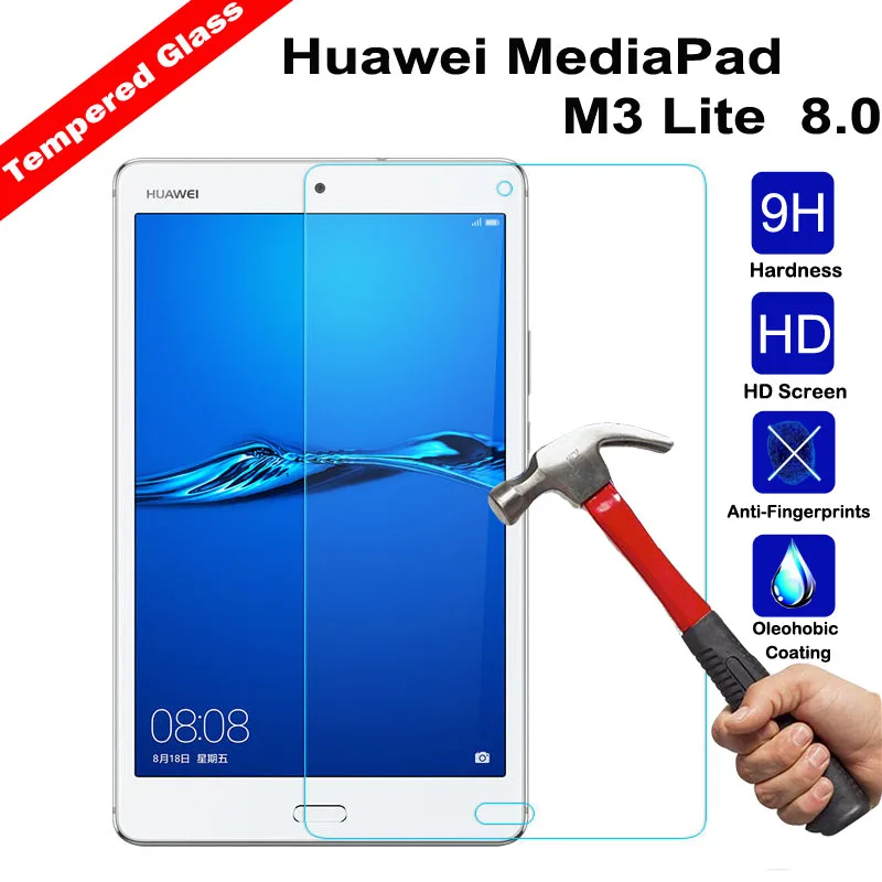 Фото XSKEMP 2 шт. 9H защита экрана планшета для 8 0 Huawei MediaPad M3 Lite Противоударная защитная