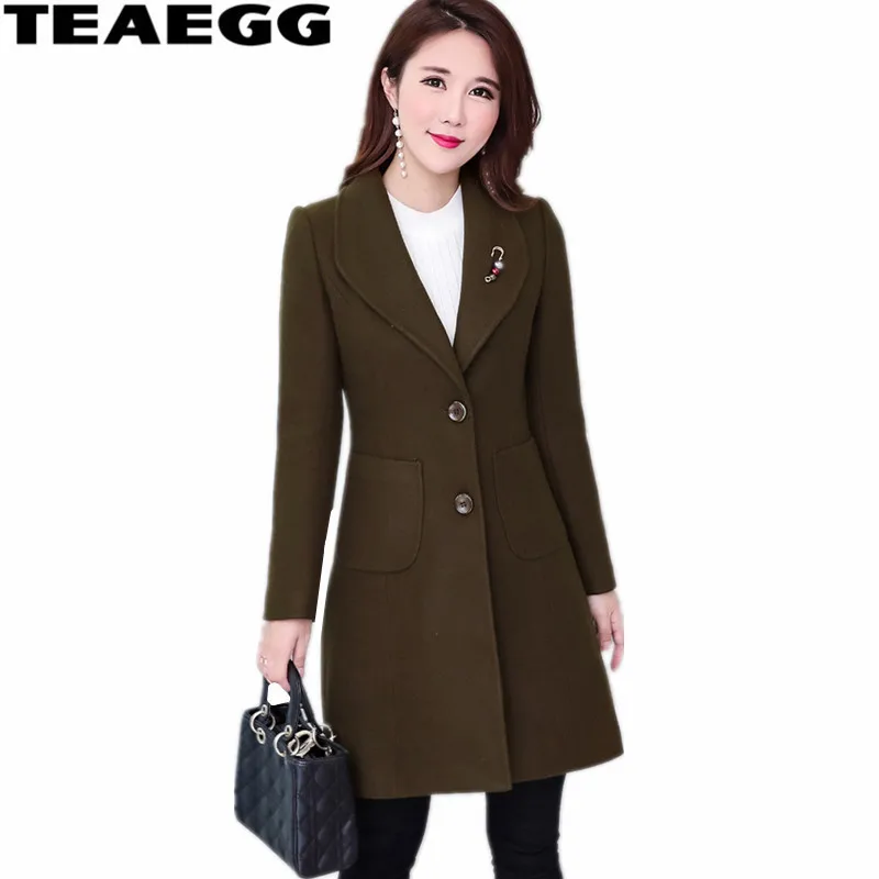 Женское шерстяное пальто TEAEGG зимнее Abrigos Mujer Invierno 2020 Manteau Femme Hiver большие размеры 6XL