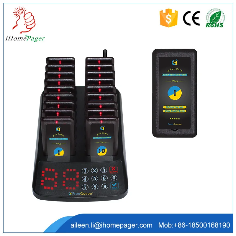 Elegant paging system meal ready notification device waiting pagerNotify diners with Flash, Beep, Vibration
Elegant paging system meal ready notification device waiting pagerNotify diners with Flash, Beep, Vibration