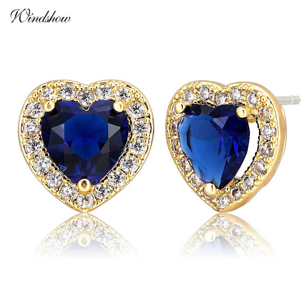 Yellow Gold Color Peach Heart Blue Paved CZ Stud Earrings for Women Luxury Jewelry Aros Oorbellen Orecchini
Yellow Gold Color Peach Heart Blue Paved CZ Stud Earrings for Women Luxury Jewelry Aros Oorbellen Orecchini