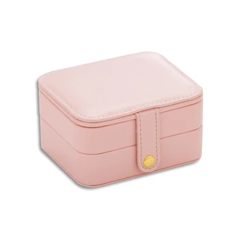 

3-layer portable jewelry storage box pink/blue multi-storey mini-travel jewelry package earring snecklace home storage bin/bag