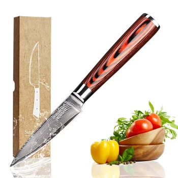 2018 Sunnecko 3.5" Damascus Paring Knife 73 Layers Japanese VG10 Steel Strong Hardness Blade Pakka Wood Handle Kitchen Knives
2018 Sunnecko 3.5" Damascus Paring Knife 73 Layers Japanese VG10 Steel Strong Hardness Blade Pakka Wood Handle Kitchen Knives
