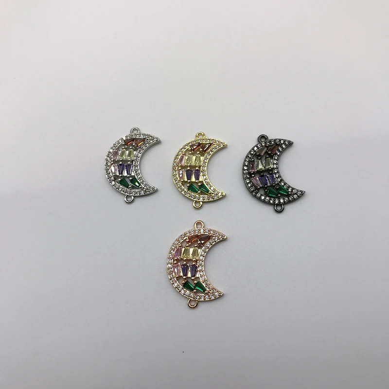 5PCS/Lot Colorful Crystal Zirconia Paved Charm Bracelets Moon Shape Connector For Jewelry Making
5PCS/Lot Colorful Crystal Zirconia Paved Charm Bracelets Moon Shape Connector For Jewelry Making