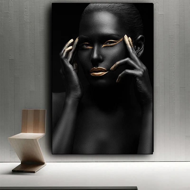 African Art Nude Woman Black Gold Wall Art Canvas Painting Cuadros Nordic Wall Picture for Living Room Decoration Unframed
African Art Nude Woman Black Gold Wall Art Canvas Painting Cuadros Nordic Wall Picture for Living Room Decoration Unframed