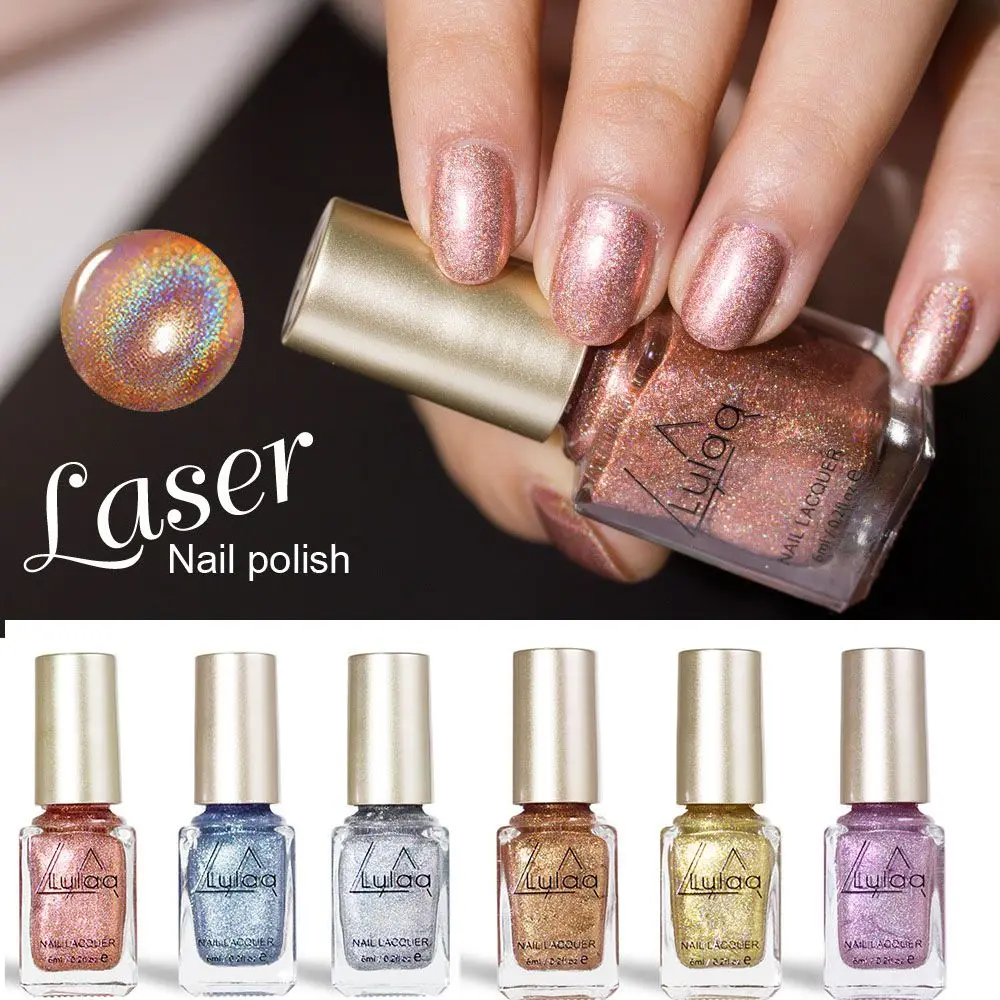 Holographic Laser Nail Polish 6ml Flourish Series Varnish Shining Glitter Nail Art Lacquer Polish
Holographic Laser Nail Polish 6ml Flourish Series Varnish Shining Glitter Nail Art Lacquer Polish