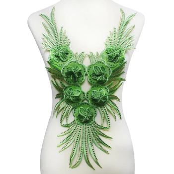 2piece Light Green 3D Beaded Rhinestones V Neck Collar Applique Patches Iron on Lace Motif Clothes Sewing Accessories T1956
2piece Light Green 3D Beaded Rhinestones V Neck Collar Applique Patches Iron on Lace Motif Clothes Sewing Accessories T1956