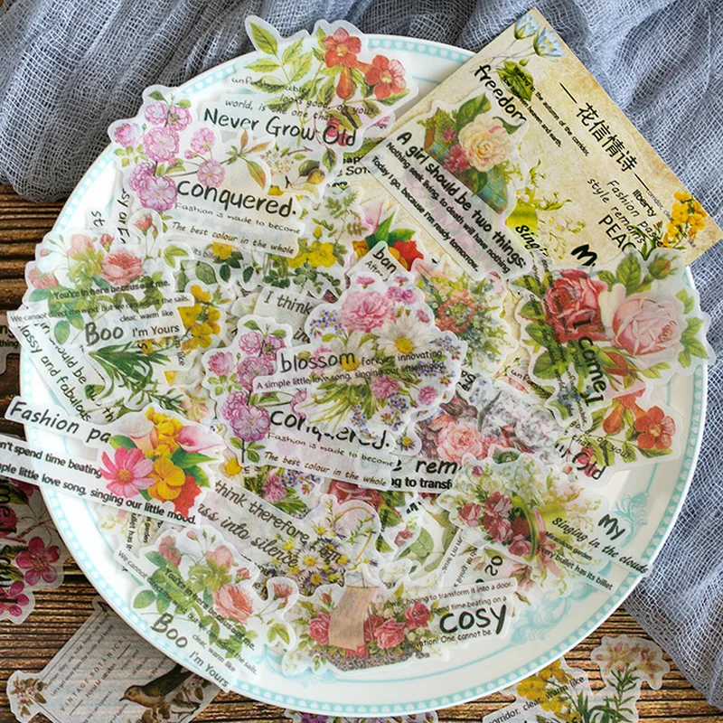 60 Pcs/Bag Vintage flower washi paper sticker DIY scrapbooking diary album planner sticker post stationery school supplies
60 Pcs/Bag Vintage flower washi paper sticker DIY scrapbooking diary album planner sticker post stationery school supplies