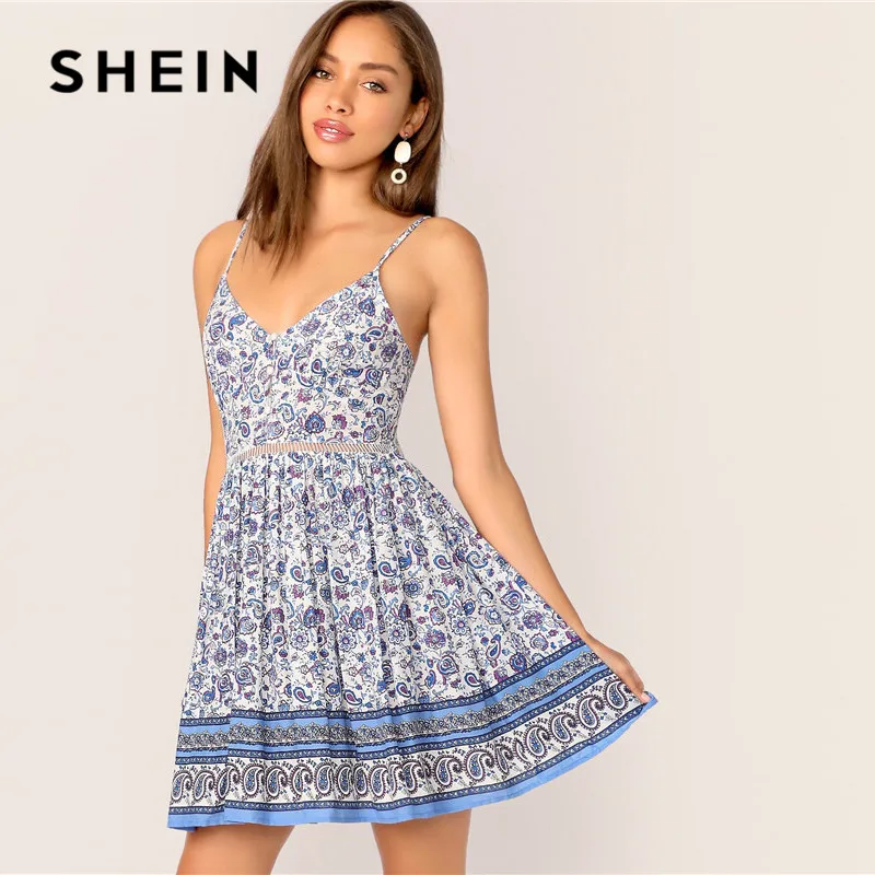SHEIN Paisley Print Cut Out Tie Back Button Slip Pleated Summer Dress Boho Sleeveless V Neck Spaghetti Strap A Line Women Dress
SHEIN Paisley Print Cut Out Tie Back Button Slip Pleated Summer Dress Boho Sleeveless V Neck Spaghetti Strap A Line Women Dress