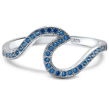 Bamos New Arrival Wave Rings Blue/White/Black Ring With Stone Silver Color Finger Ring For Women Wedding Bands Jewelry
Bamos New Arrival Wave Rings Blue/White/Black Ring With Stone Silver Color Finger Ring For Women Wedding Bands Jewelry