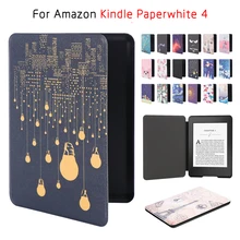 Para amazon 2019 kindle paperwhite 4 10th geração caso capa protetora escudo ultra fino inteligente folio magnético capa de couro do plutônio(China)
