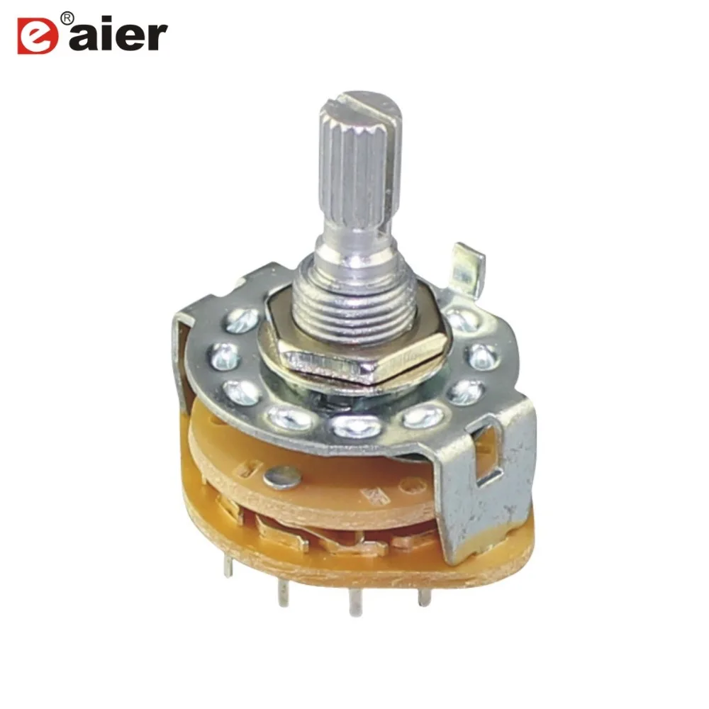 4PCS Metal Rotary Switch Electronic Switches M9X0.75 20MM 18 Teeth Knurl Shaft With PCB Terminal 1P12T/2P6T/3P4T/4P3T/6P2T
4PCS Metal Rotary Switch Electronic Switches M9X0.75 20MM 18 Teeth Knurl Shaft With PCB Terminal 1P12T/2P6T/3P4T/4P3T/6P2T
