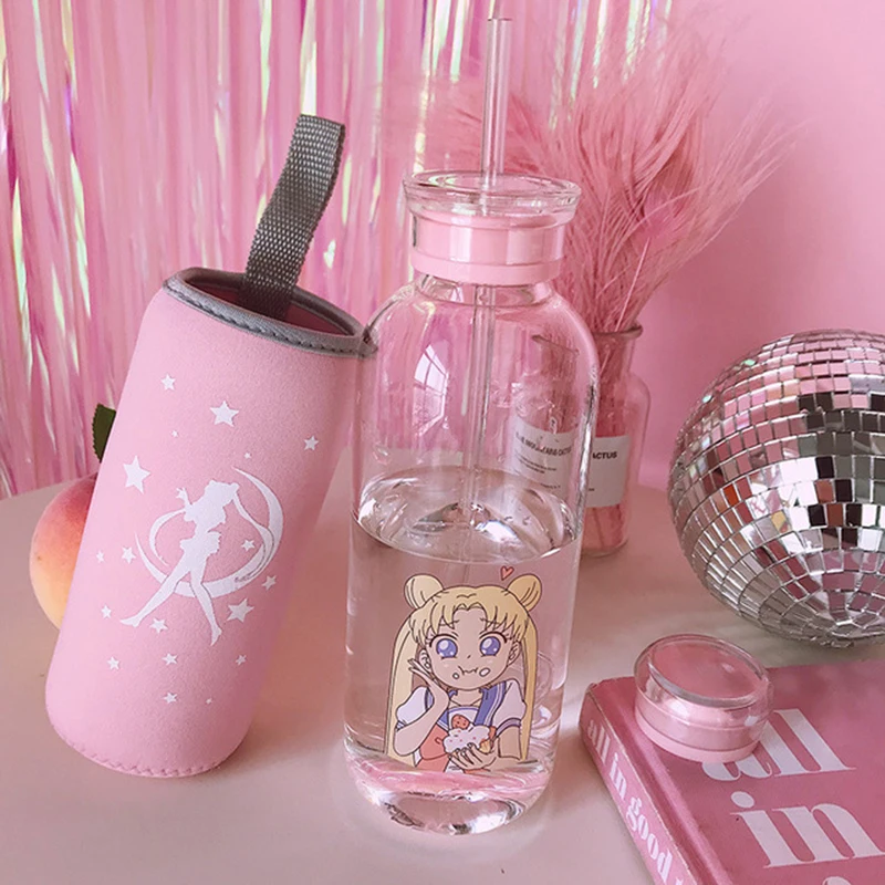 Cartoon Bottle Transparent Glass Water Bottle Student Camping Bottle with Portable Leak-proof Fruit Lemon Juice Drinking Bottle 
Cartoon Bottle Transparent Glass Water Bottle Student Camping Bottle with Portable Leak-proof Fruit Lemon Juice Drinking Bottle