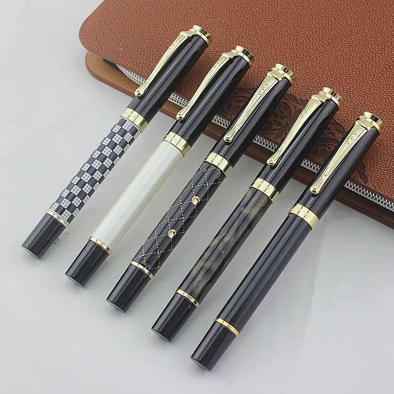 Jinhao 500 Роскошные Металлические чернильные ручки с черным и золотым зажимом 0 5 мм