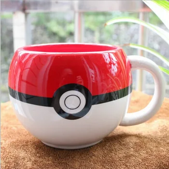 

Drop shipping - Pokemon Poke Ball mug Pikachu Handgrip Ceramic Water Milk Tea Coffee Mug Cup for boy surprise gift