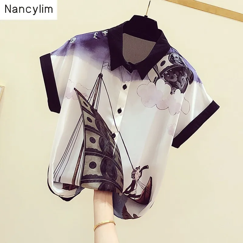 New Korean Print Blouse Woman Summer Chiffon Shirt Printed Jacket Office Lady Basic Shirts Blusas Tops Femme Nancylim
New Korean Print Blouse Woman Summer Chiffon Shirt Printed Jacket Office Lady Basic Shirts Blusas Tops Femme Nancylim