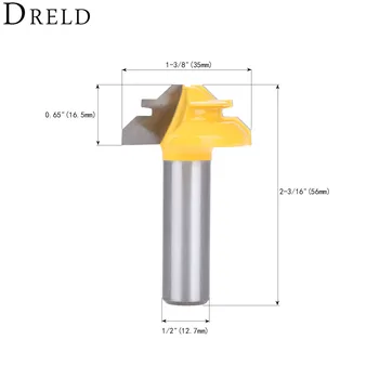 DRELD 1/2*1-3/8 Tongue and Groove Router Bit Woodwork Milling Cutter Power Tools Drilling Milling for Wood 1/2" Shank 45 Degree
DRELD 1/2*1-3/8 Tongue and Groove Router Bit Woodwork Milling Cutter Power Tools Drilling Milling for Wood 1/2" Shank 45 Degree