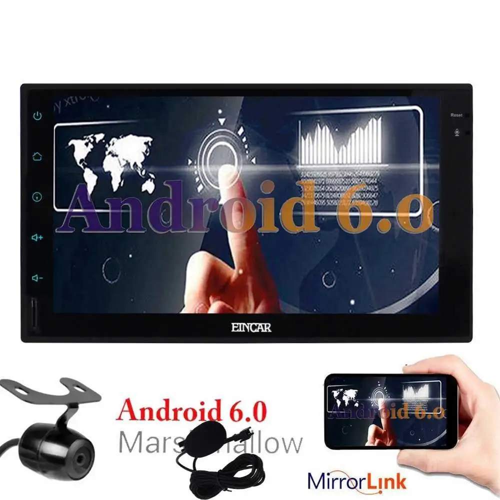 Free Reverse Camera as Gift Android 6 0 in Dash Touch Screen Navigation font b Car