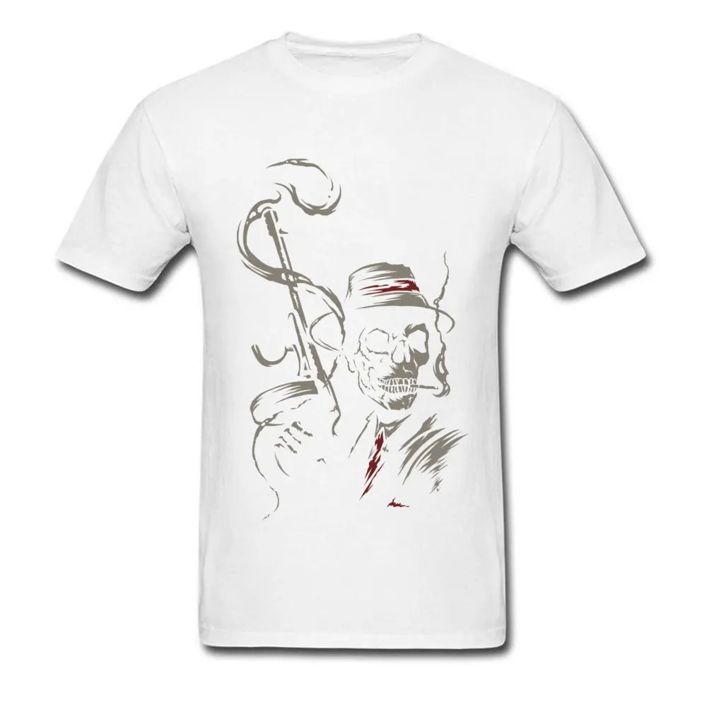 Birthday Short Sleeve Tops T Shirt Lovers Day Crew Neck Cotton Men T Shirt Mobskull Birthday Tees Plain Free Shipping Mobskull white