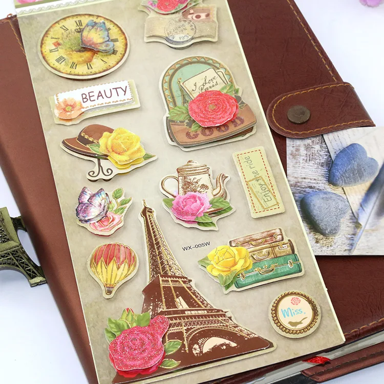 Europe and the United States retro 3D stereo account book stickers, DIY notebook photo frame envelope seal decoration stickers
Europe and the United States retro 3D stereo account book stickers, DIY notebook photo frame envelope seal decoration stickers
