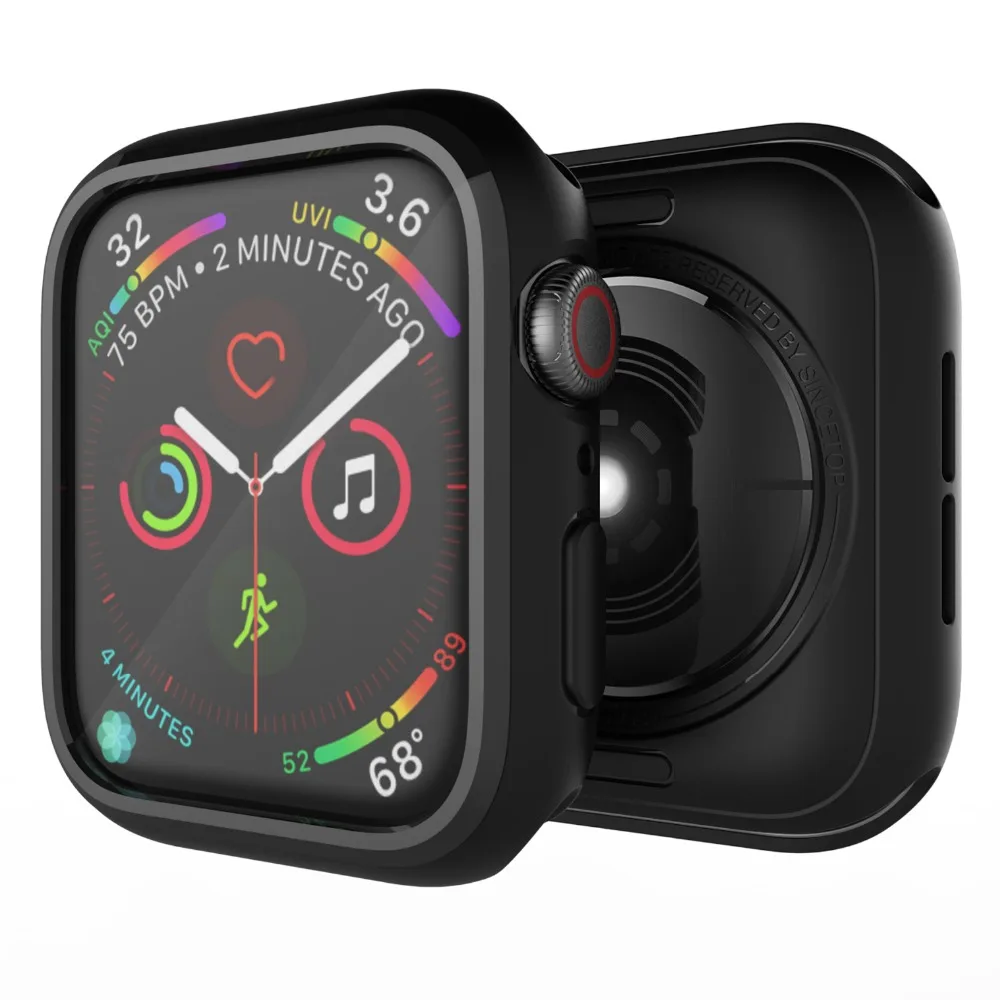Accessory for Apple Watch Series 5/4 Case 44/40mm Soft TPU Ultra-Slim Lightweight Scratch Resistant Protective Cover black frame
Accessory for Apple Watch Series 5/4 Case 44/40mm Soft TPU Ultra-Slim Lightweight Scratch Resistant Protective Cover black frame
