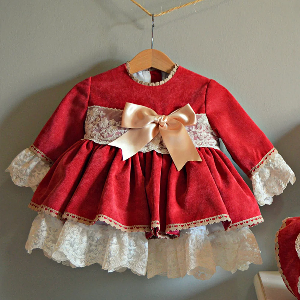 2019 Autumn and Winter New Christmas Sweet Girls Red Princess Detachable Bow Round Neck Pleated Long-sleeved Lace Dresses
2019 Autumn and Winter New Christmas Sweet Girls Red Princess Detachable Bow Round Neck Pleated Long-sleeved Lace Dresses