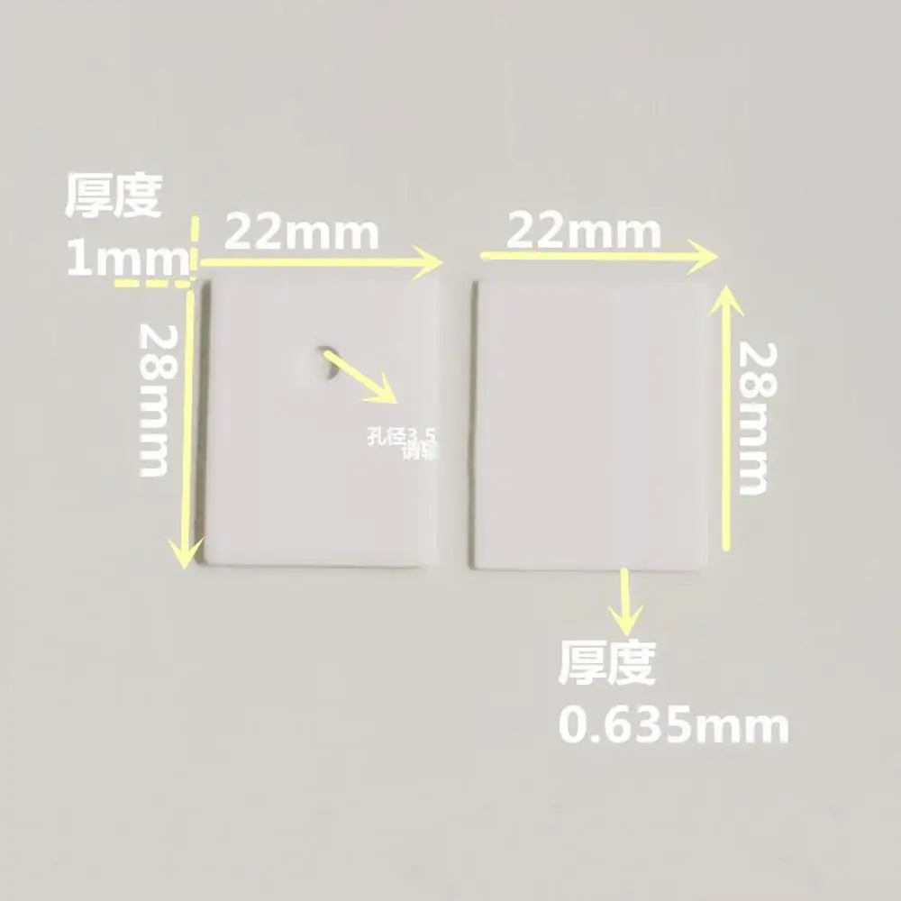 100PCS TO-3PL ceramic heat sink alumina ceramic sheet thermal insulation sheet MOS transistor 22*28mm thickness 1/0.635mm
100PCS TO-3PL ceramic heat sink alumina ceramic sheet thermal insulation sheet MOS transistor 22*28mm thickness 1/0.635mm