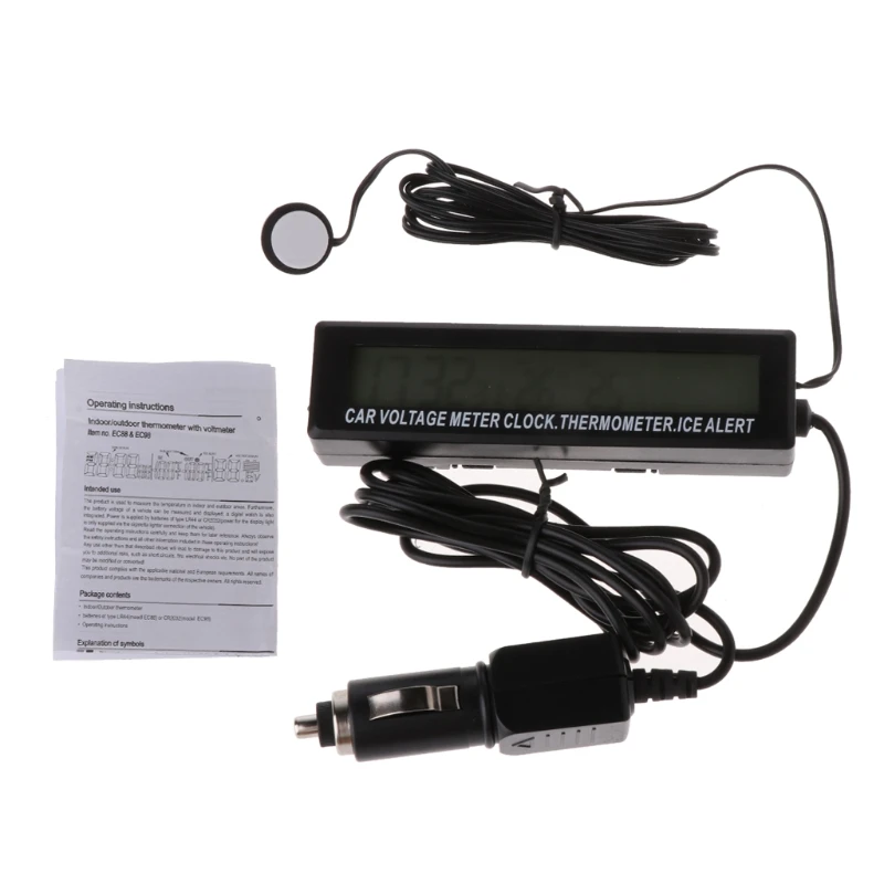 Auto Black Clock Car Voltage Car Digital Temperature Thermometer Alarm Clock capable of switching temperature
Auto Black Clock Car Voltage Car Digital Temperature Thermometer Alarm Clock capable of switching temperature