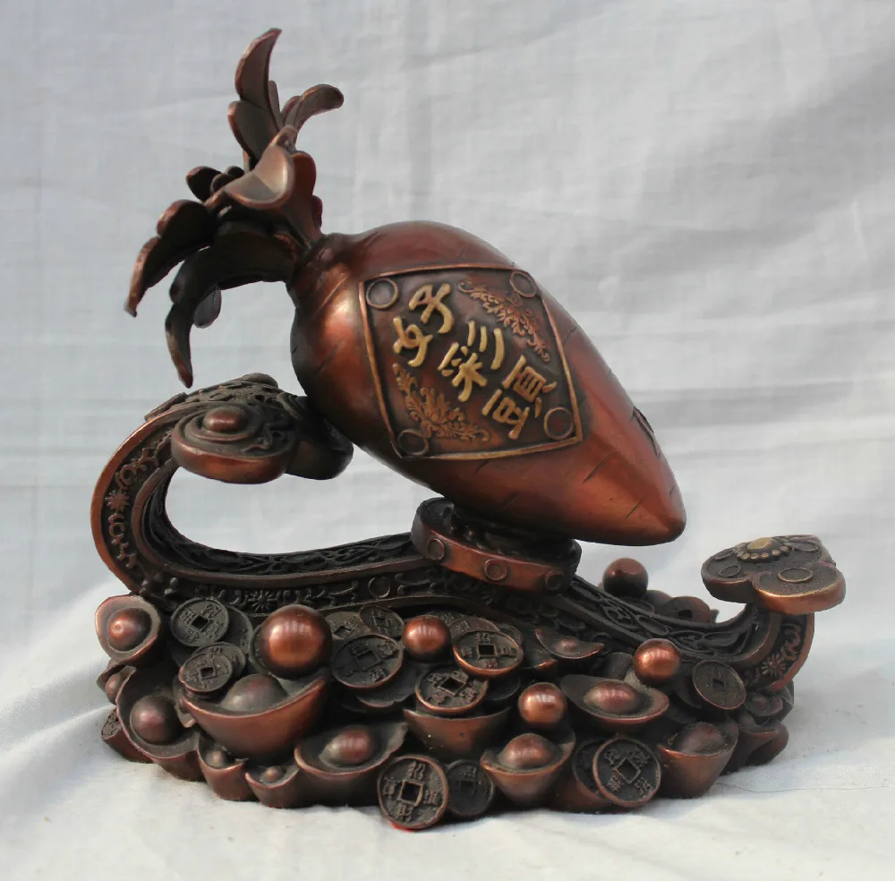 bi003862 Chinese Folk Home Fengshui Bronze Money Wealth Ruyi " Good Luck " Radish Statue
bi003862 Chinese Folk Home Fengshui Bronze Money Wealth Ruyi " Good Luck " Radish Statue