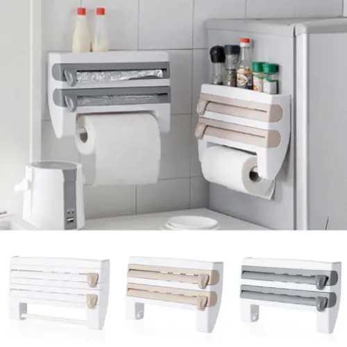 4 in 1 storage hodler Home Kitchen ABS Foil Film Wrap Tissue Paper 4-IN1 Kitchen Roll Holder Dispenser
4 in 1 storage hodler Home Kitchen ABS Foil Film Wrap Tissue Paper 4-IN1 Kitchen Roll Holder Dispenser