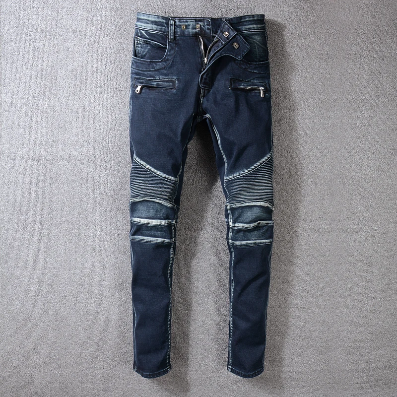Vintage Design Fashion Men's Jeans Dark Blue Slim Fit Spliced Cargo Pants hombre Streetwear Hip Hop Jeans Men Biker Jeans homme
Vintage Design Fashion Men's Jeans Dark Blue Slim Fit Spliced Cargo Pants hombre Streetwear Hip Hop Jeans Men Biker Jeans homme