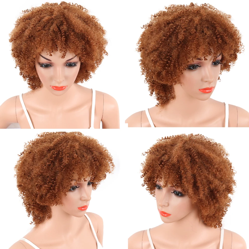Искусственные волосы Deyngs Pixie Cut черные естественные коричневые|wigs with bangs|wig withewig wig