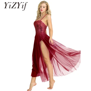 YiZYiF Women Ballet Dress Dance Adult Spaghetti Strap Sleeveless Sequined Leotard Ballet Dance Dress with Split Mesh Maxi Skirt 
YiZYiF Women Ballet Dress Dance Adult Spaghetti Strap Sleeveless Sequined Leotard Ballet Dance Dress with Split Mesh Maxi Skirt