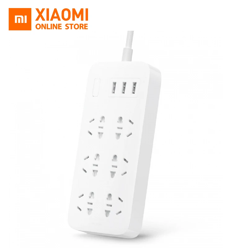 Original Xiaomi Mijia Mi Power Strip 2A Fast Charging 3 USB Extension Socket Plug 6 Standard Sockets EU Adapter
Original Xiaomi Mijia Mi Power Strip 2A Fast Charging 3 USB Extension Socket Plug 6 Standard Sockets EU Adapter