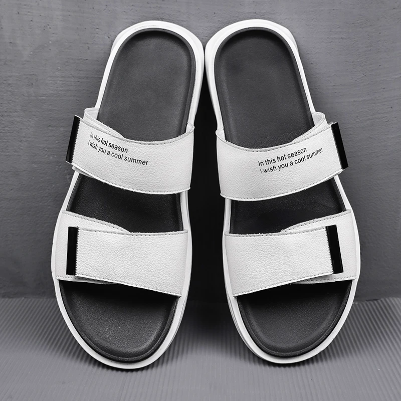 Ifrich 2019 Luxury Mens Slippers Indoor Summer High Quality Men Leather Slippers Rubber Slides Black White Mens House Slippers
Ifrich 2019 Luxury Mens Slippers Indoor Summer High Quality Men Leather Slippers Rubber Slides Black White Mens House Slippers