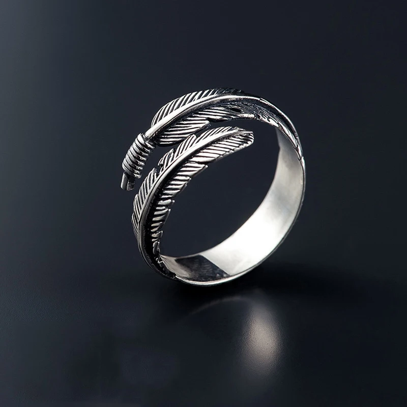 Fashion Vintage 925 Sterling Silver Rings Ancient Feather Opening Resizable Finger Ring Jewelry For Women Ornament Party Gift
Fashion Vintage 925 Sterling Silver Rings Ancient Feather Opening Resizable Finger Ring Jewelry For Women Ornament Party Gift