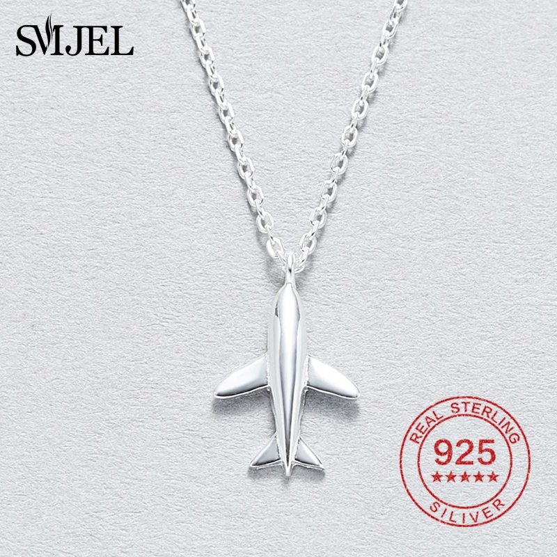 SMJEL Handmade Real 925 Sterling Silver Airplane Pendant Necklace Women Plane Aircraft Fashion Jewelry Men Birthday Gifts
SMJEL Handmade Real 925 Sterling Silver Airplane Pendant Necklace Women Plane Aircraft Fashion Jewelry Men Birthday Gifts