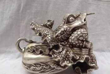 song voge gem S2656 9" Chinese Silver Sculpture Fu RuYi Hoptoad Toad Ride Cabbage Brass Coin Statue
song voge gem S2656 9" Chinese Silver Sculpture Fu RuYi Hoptoad Toad Ride Cabbage Brass Coin Statue