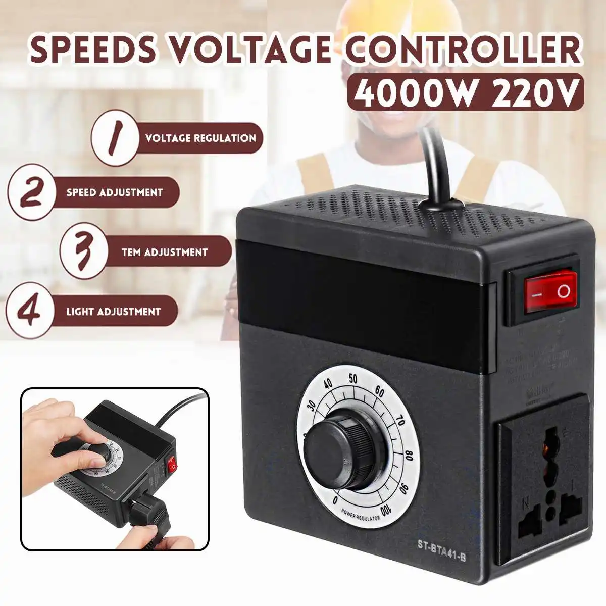 New Arrival 2019 220V 4000W EU Plug Electronic Voltage Regulator Temperature Motor Fan Speed Controller Dimmer Electric Tools
New Arrival 2019 220V 4000W EU Plug Electronic Voltage Regulator Temperature Motor Fan Speed Controller Dimmer Electric Tools